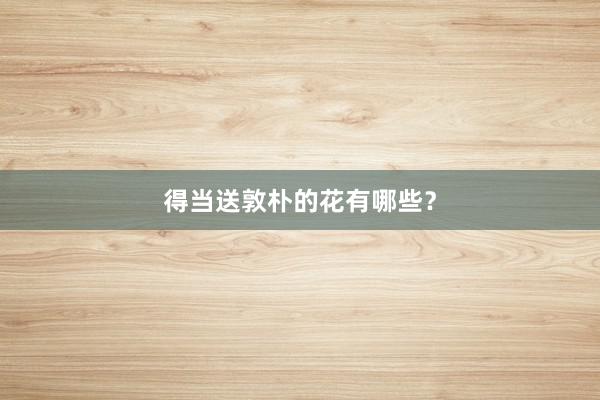 得当送敦朴的花有哪些?