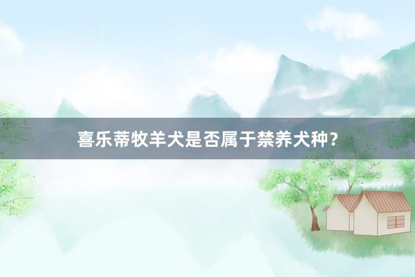 喜乐蒂牧羊犬是否属于禁养犬种？
